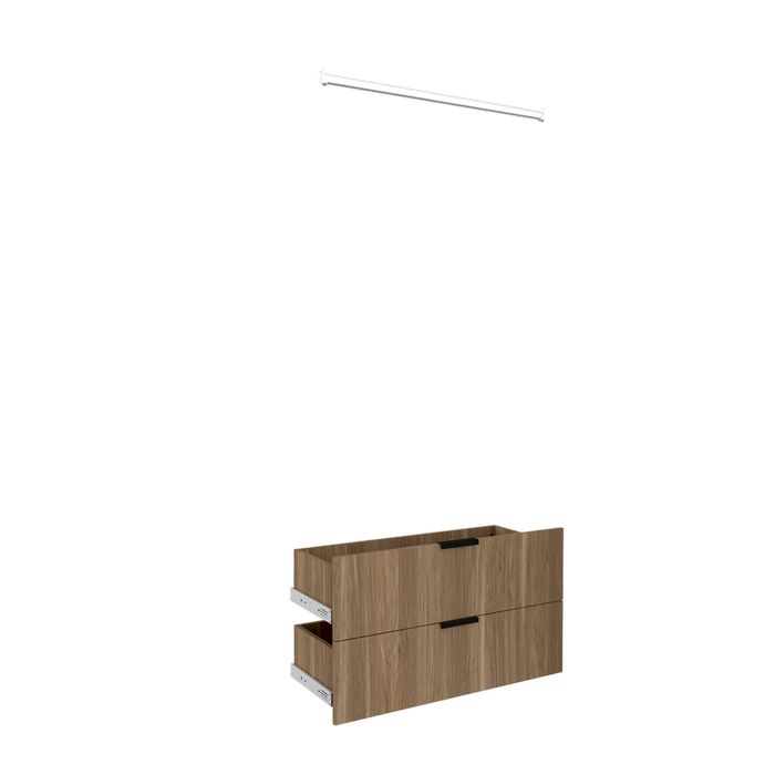 Lugna Cove 2 Drawer 1 Hangrail Insert Kit - Fits 900 x 380mm Cabinet Shell