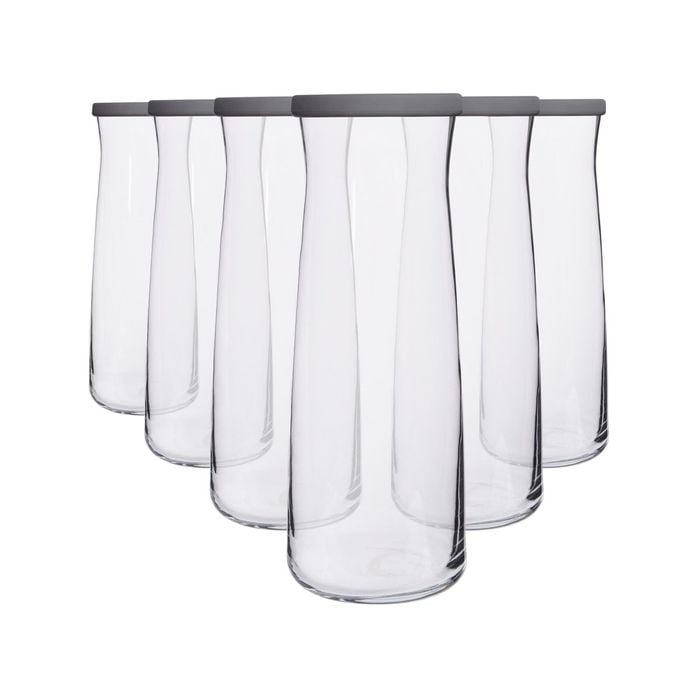LAV Vera Glass Carafes - 1.2L - Grey Lid - Pack of 6