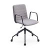 Sabia Baxter Pre-Assembled Grey Chair Upholstered Seat Black Frame Desk Seating