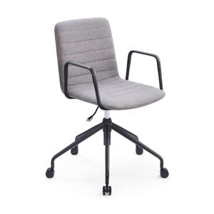 Sabia Baxter Pre-Assembled Grey Chair Upholstered Seat Black Frame Desk Seating