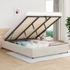 Alfordson Bed Frame King Gas Lift Storage Base Beige