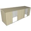 Build-a-Shed 1.5 x 6 x 2m Dual Sliding Side Door Skillion Shed - Cream