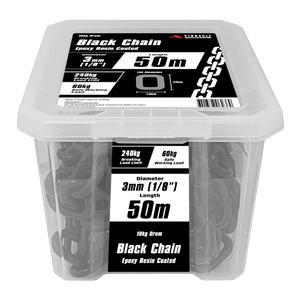 Pinnacle 3mm 1/8" x 50m Black Chain