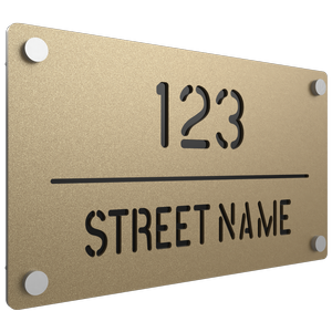 ProtectorAl 380mm x 220mm Gold Matt Custom House Sign ACM Cut Through