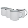 Argon Tableware 130ml Enamel Espresso Cups - Black/grey Set Of 4 Metal Drinking Mugs Teacup Coffee Mug Set Hot, Cold Drinks Cups