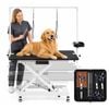 Advwin Electric Pet Grooming Table Heavy Duty Adjustable with Socket & Storage Casters