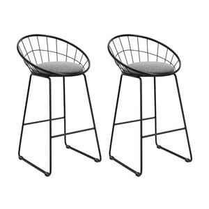 Artiss Nordic Set of 2 Black Bar Stools