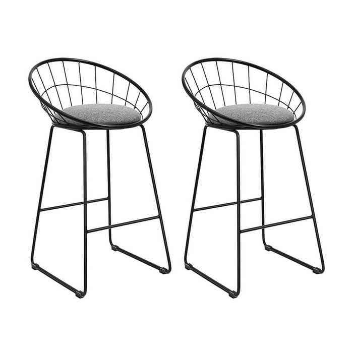 Artiss Nordic Set of 2 Black Bar Stools