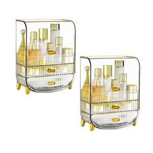 SOGA 2X 3 Tier Transparent Multifunctional Countertop Organizer