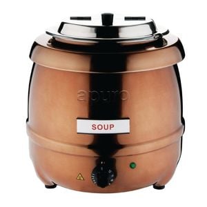 Apuro Soup Kettle Copper Finish Commercial Food Warmer 10l