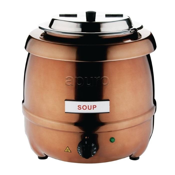 Apuro Soup Kettle Copper Finish Commercial Food Warmer 10l
