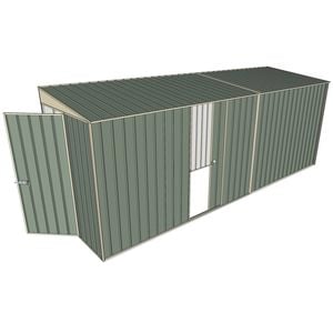 Build-a-Shed 1.5 x 5.2 x 2m Hinged Door Tunnel Shed With Sliding Side Door - Green