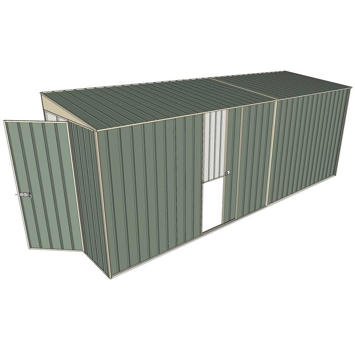 Build-a-Shed 1.5 x 5.2 x 2m Hinged Door Tunnel Shed With Sliding Side Door - Green