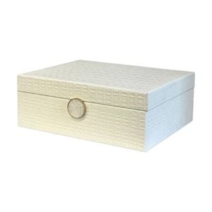 SS Collective Cream White Decorative Box W/ Mother of Pearl Latch 28x22x10cm