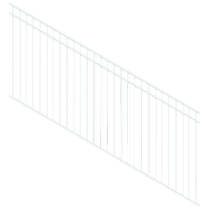 ProtectorAl 1201 - 2400 x 1200mm Pearl White Raked 16-30º DTR All Up Pool Fence Panel