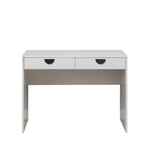 European Cabinetry White Fluted Half Moon Black Handles Odessa Desk
