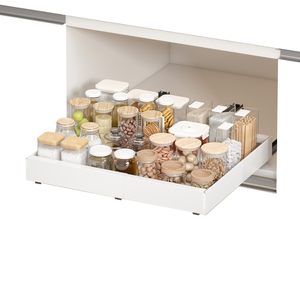 Ufurniture Pull Out Drawers for Cabinets with Upgrade 3 Slide Rails Expandable Carbon Steel Cabinet Organizer