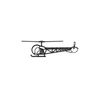 Ignite Laser Bell 47 - Classic Single-Engine Helicopter Silhouette Metal Wall Art Rustic Metal 23.6 inch - 60 cm
