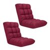 Soga 2x Burgundy Flannel Lounge Chair Cushion Soft Comfortable Seat Pad