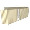 Build-a-Shed 0.8 x 4.5 x 2m Skillion Single Hinged Door Shed with Single Sliding Side Door - Cream