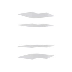 Lugna White 4 Shelf Corner Insert Kit - Fits 900 x 580mm Corner Shell