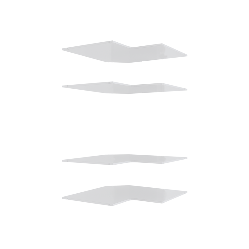 Corner 4 Shelf Insert Kit White Fits 900X580MM Corner Shell