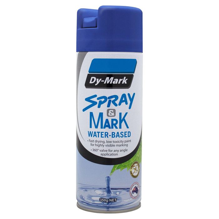 Dy-Mark 350g Blue Spray & Mark Water Based Paint - Blue