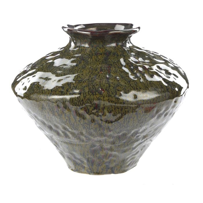 Amalfi Silva Ceramic Vase Medium Green 26x26x21.5cm
