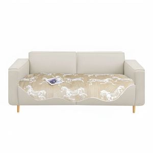 SOGA Four-Seater Beige Horse Print 90x260cm Throw Blanket Sofa Cover
