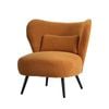 Oikiture Armchair Lounge Chair with Lumbar Pillow Wingback Velvet Orange