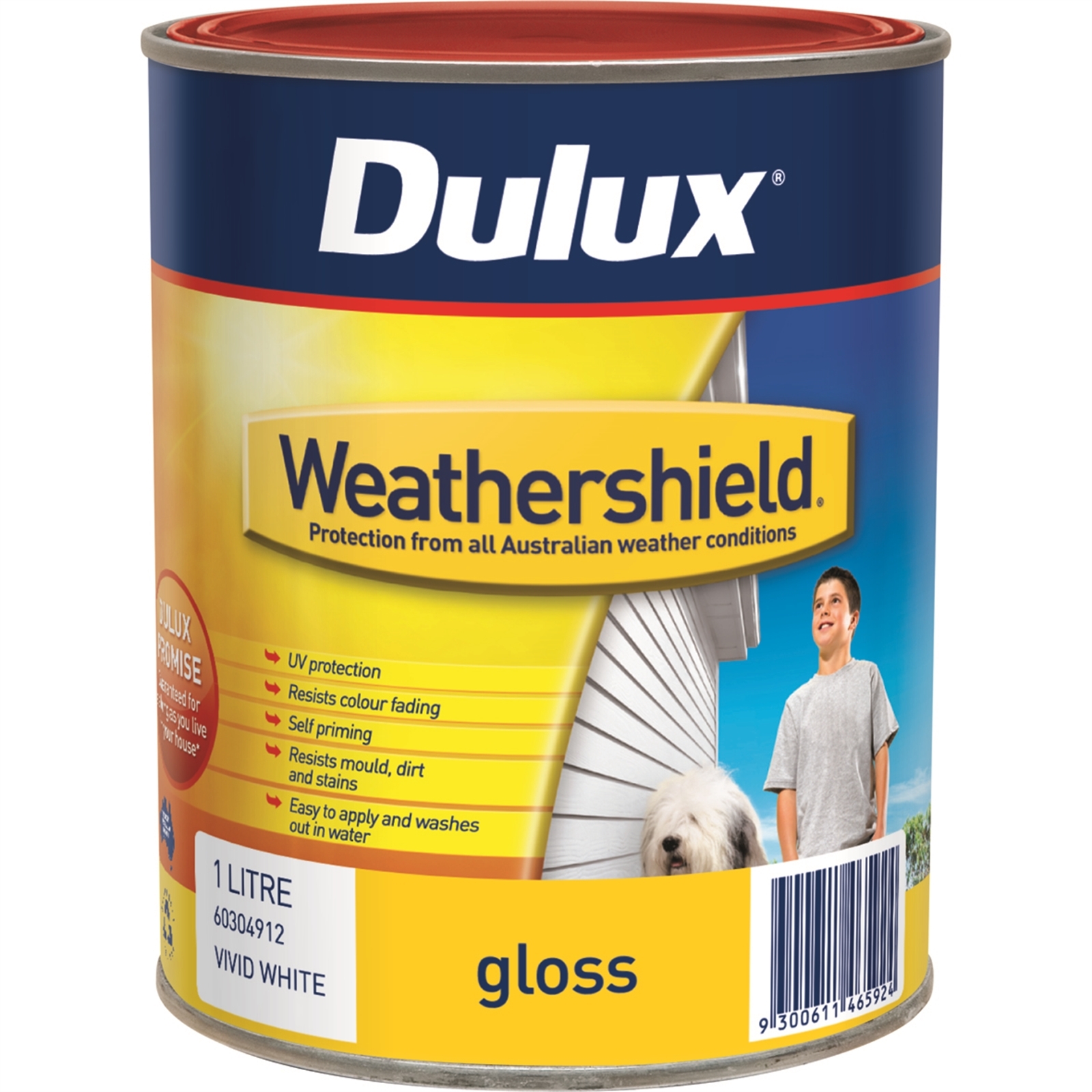 Dulux Weathershield 1L Gloss True Red Exterior Paint