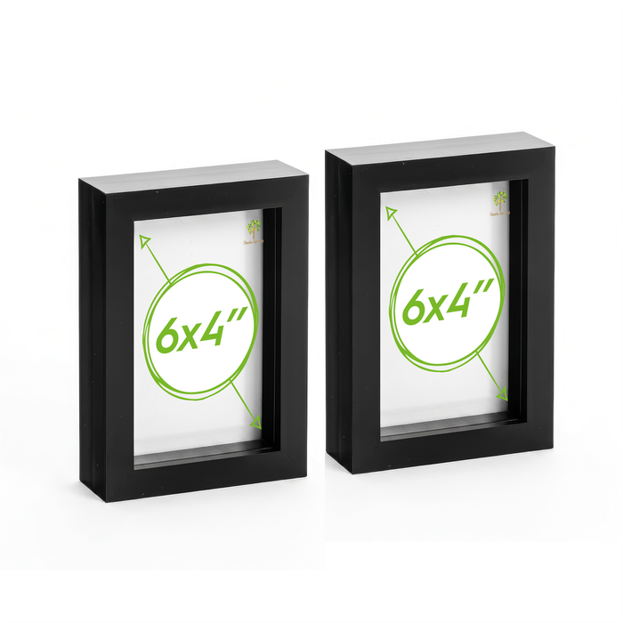 Nicola Spring Box Picture Glass Photo Frame, Standing & Hanging - For 4x6" (10x15cm) Photos - Pack Of 2