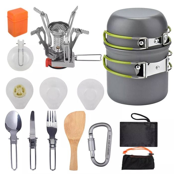 Digitel Camping Cookware Set with Stove and Tableware Kit