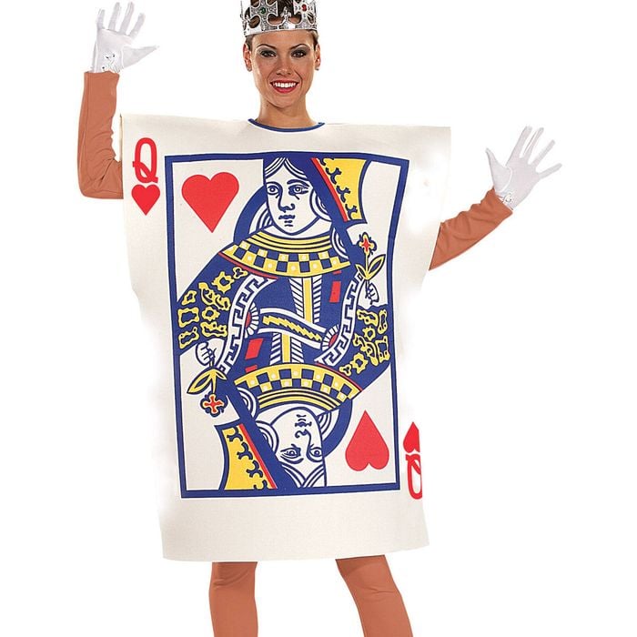 Queen of Hearts Halloween Costume Adult Playing Card Tunic for Alice Theme Party, Standard