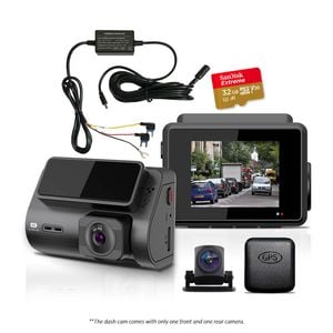Elinz 2 CH Dash Cam 4K+1080P WiFi GPS Supercapacitor Sony Starvis 32GB U3 Card Hardwire Kit