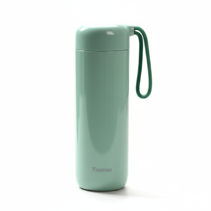 Fissman Thermal Infuser Flask Vacuum Stainless Steel Bottle 400ml Never Spill Over - Green