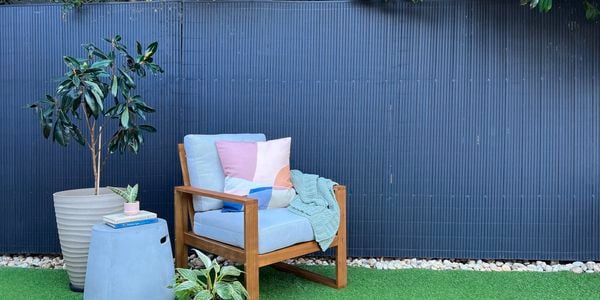 Fencing redone with privacy screening in backyard 