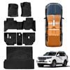 3D Boot Liner Cargo Kick Floor Mats Carpet for Toyota Prado 150 Series 7 Seats 2009-2024 Car Mats