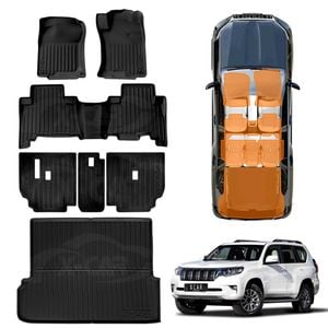 3D Boot Liner Cargo Kick Floor Mats Carpet for Toyota Prado 150 Series 7 Seats 2009-2024 Car Mats