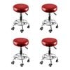 Levede 4pc Adjustable Height Salon Bar Stool - Burgundy Red