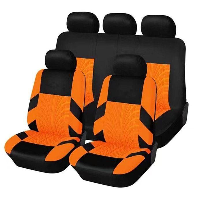 Catzon Car Seat Covers Full Set Universal Airbag Compatible Protector-Orange