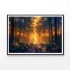 Forest with Bright Sun Shining  Print 100% Australian Made 90x60cm  (Poster)