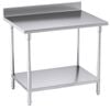 SOGA 100x70x85cm Stainless Steel Bench with Backsplash