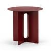 Kiyo Merlot Red Round Steel Side Table