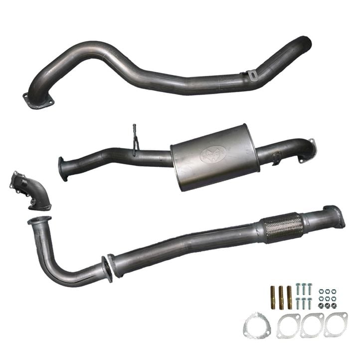 Ignite Exhausts Turbo Back For Nissan Gu Patrol 4.2l Coil Spring Ute 3" Dump Pipe & Muffler Raw Aluminised Steel