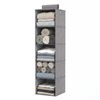 Artiss Hanging Closet Organiser 5 Tier Wardrobe Storage Grey 104cm