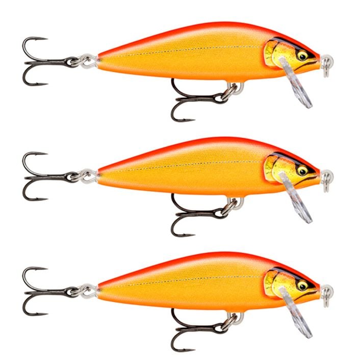 3x Rapala 3.5cm Countdown Sinking Hardbody Balsa Fishing Lures -Gilded GLD/ORNG