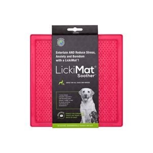 LickiMat Classic Soother Boredom Buster Dogs & Cats Slow Feeder Mat Pink