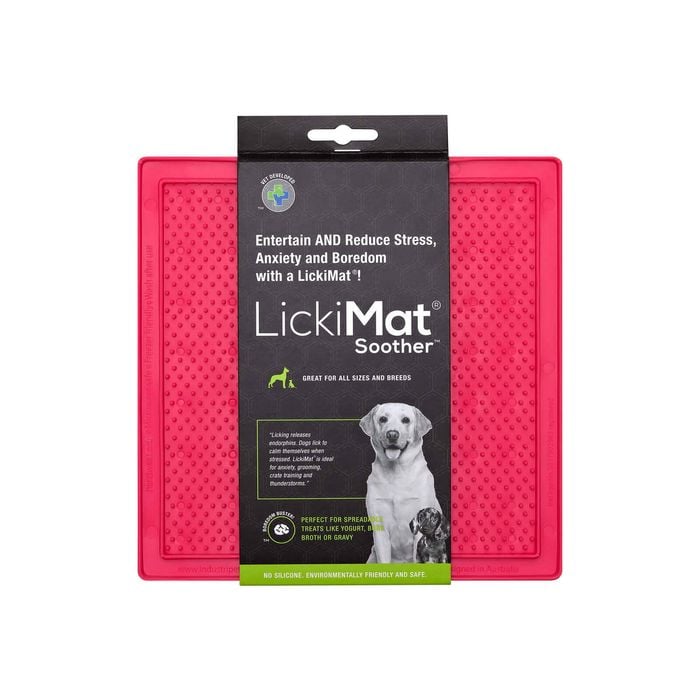 LickiMat Classic Soother Boredom Buster Dogs & Cats Slow Feeder Mat Pink