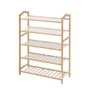 5 Tier 70cm Wooden Bamboo Shoe Rack